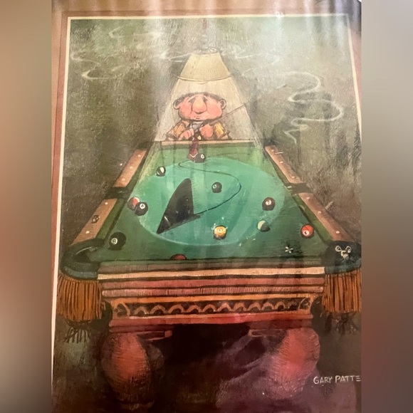 Gary Patterson "Pool Shark" 1980 Pool Wall Print Plaque 8x10 Vintage Sealed - Picture 2 of 9